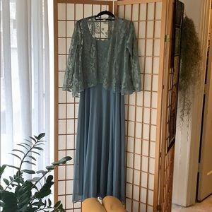 Beautiful formal gown with lace jacket